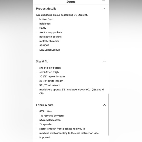 NWT Shimmering Black Women's Jeans, Loose fit - Picture 4 of 4